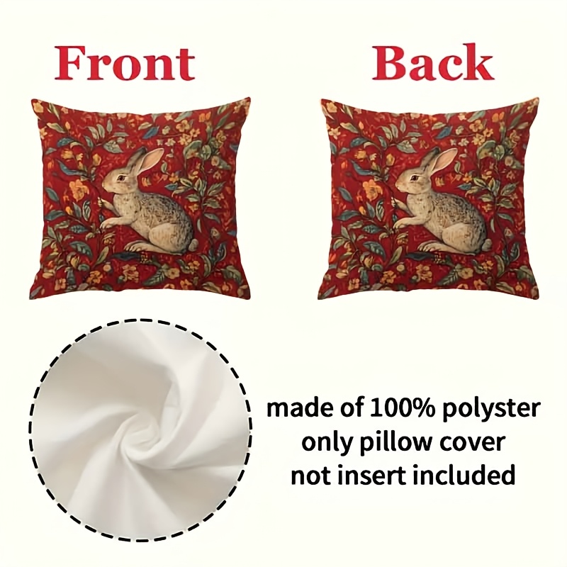 TEMU Single Product New Easter Short Plush Decorative Home Pillowcase, Double-sided Print In 3 Sizes: 60cm*60cm, 65cm*65cm, And 70cm*70cm. Soft,