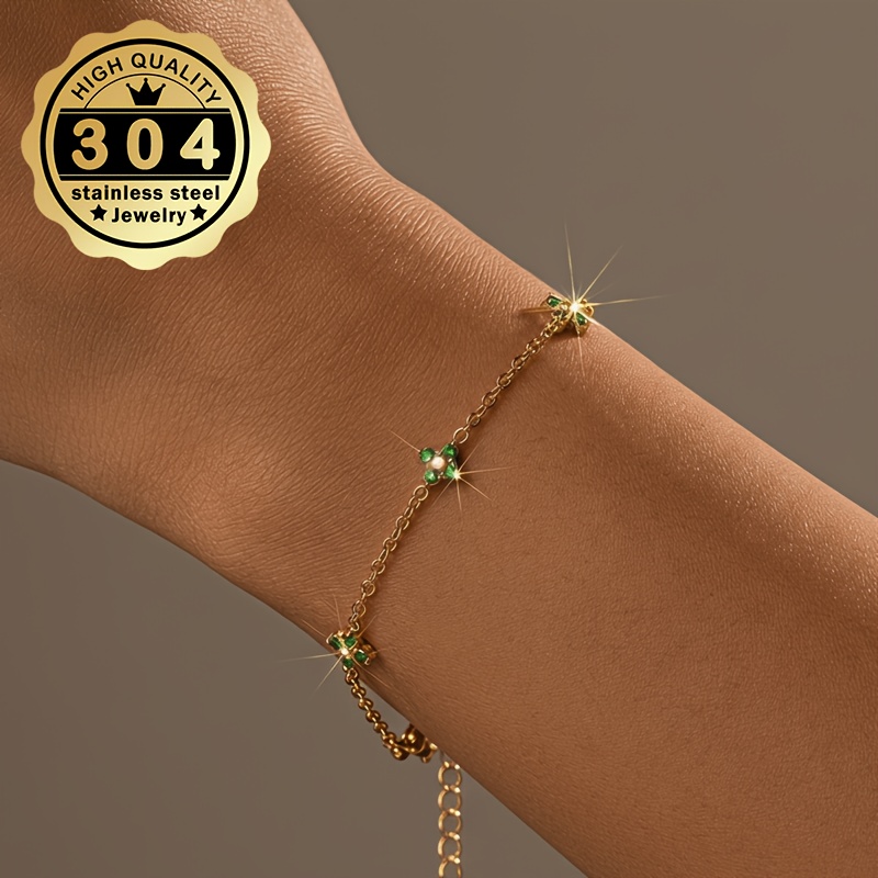 Women's Classic Clover Design Stainless Steel Bracelet
