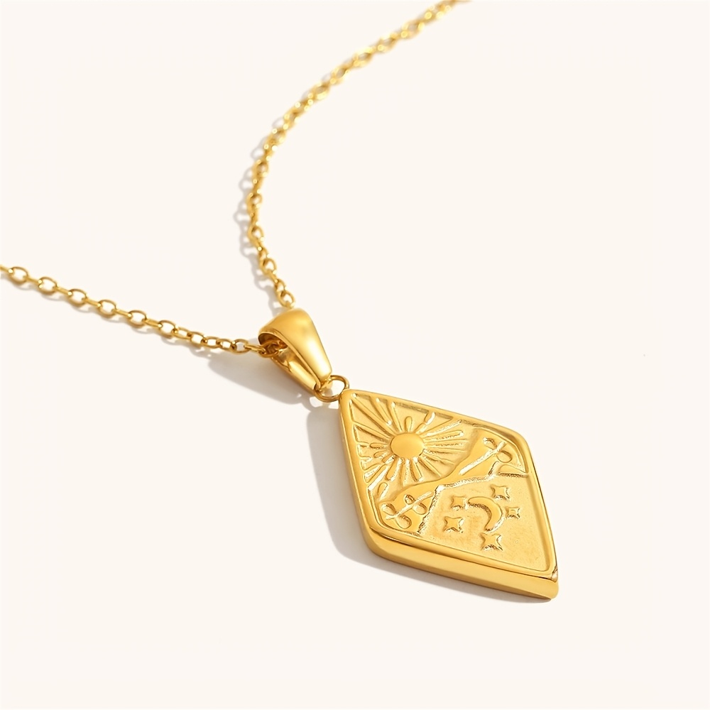 Women's Vintage 18K Gold-Plated Geometric Pendant Necklace