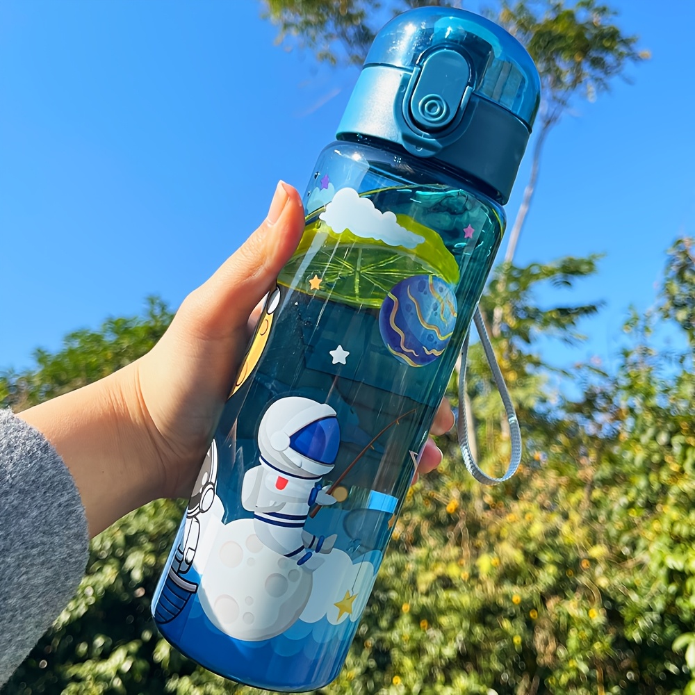 Image of Cartoon Sports Water Bottle With A Sealed, Portable, Bouncing Lid And Carrying Strap, Perfect For Outdoor Activities; A Cute And Fun For Outdoor Sports And Leisure