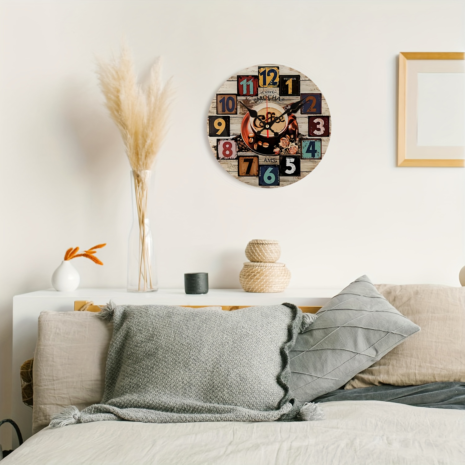 家庭用ファッションガラシャで金鹿頭の壁面に静音掛け時計を飾る 静音