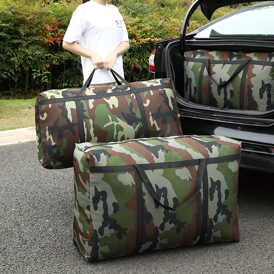 

1pc Camouflage Moving Bag, Thickened Storage Tote, Simplistic Style Quilt Organizer, Durable Luggage Bag With Handles