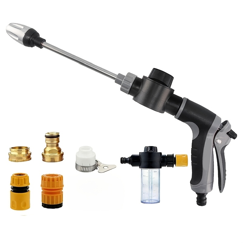 TEMU 7-in-1 Electric High-pressure Power Washer | Portable Water Gun, High Pressure Car Wash Foam Gun, With Long Handle For 2x . Easy For Women And