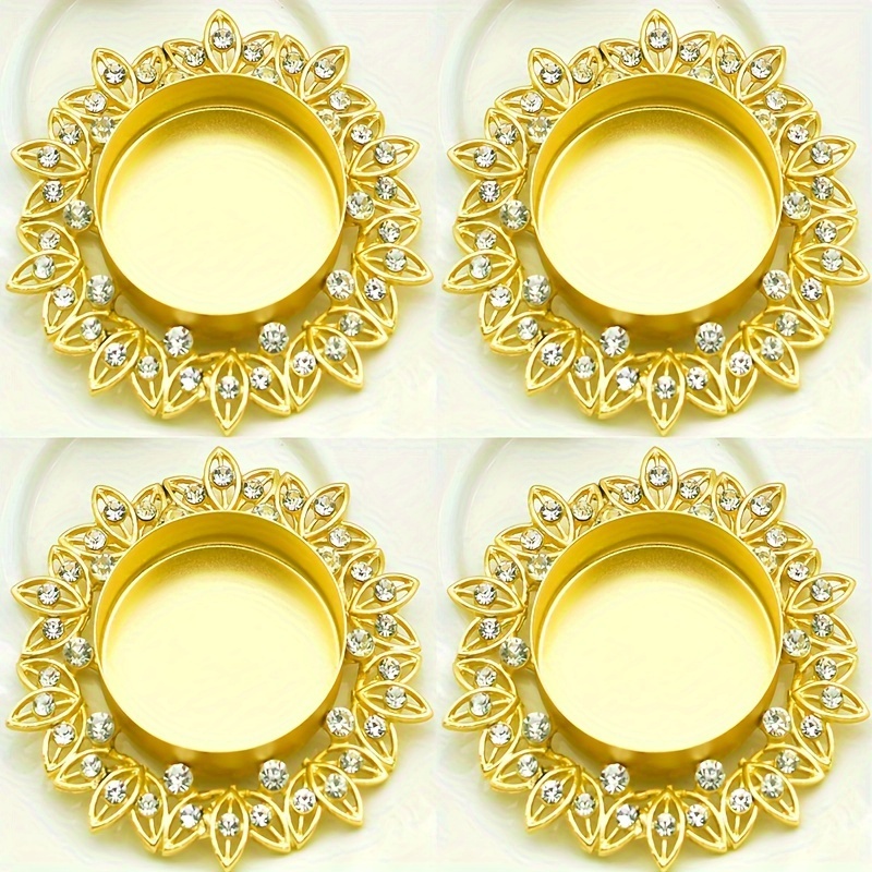 4pcs 2pcs 1pc Metal Flower Candlestick
