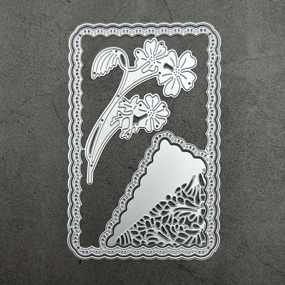 Image of 1pc Lace Cutting Die, Flower Greeting Card Die Cut Embossing Template Die For Card Making And Craft Album Paper Card Decoration
