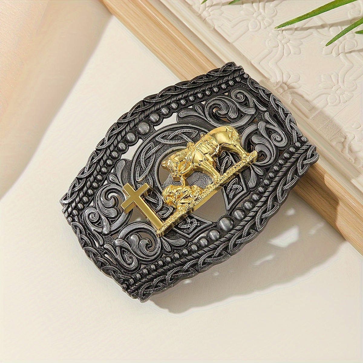 Vintage Celtic Knot Belt Buckle for Men Simple Cowboy Belt Buckle