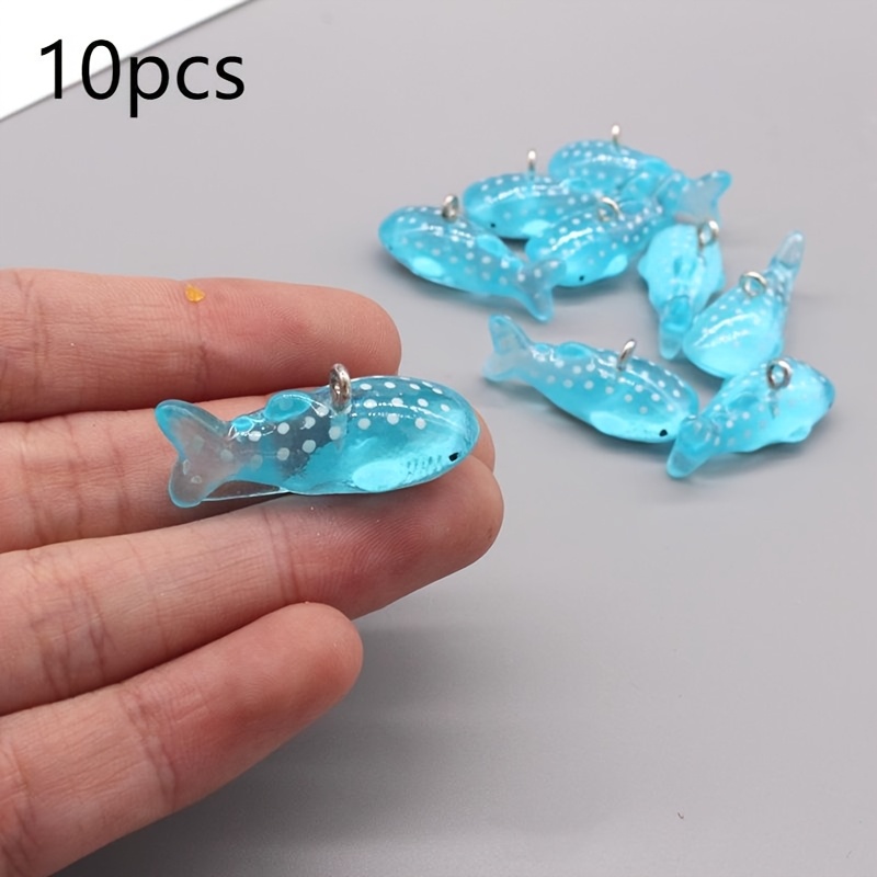 Image of 10pcs 29 X 13mm Resin Whale Charms Shark Charms Pendant For Jewelry Making Jewelry Findings Charms