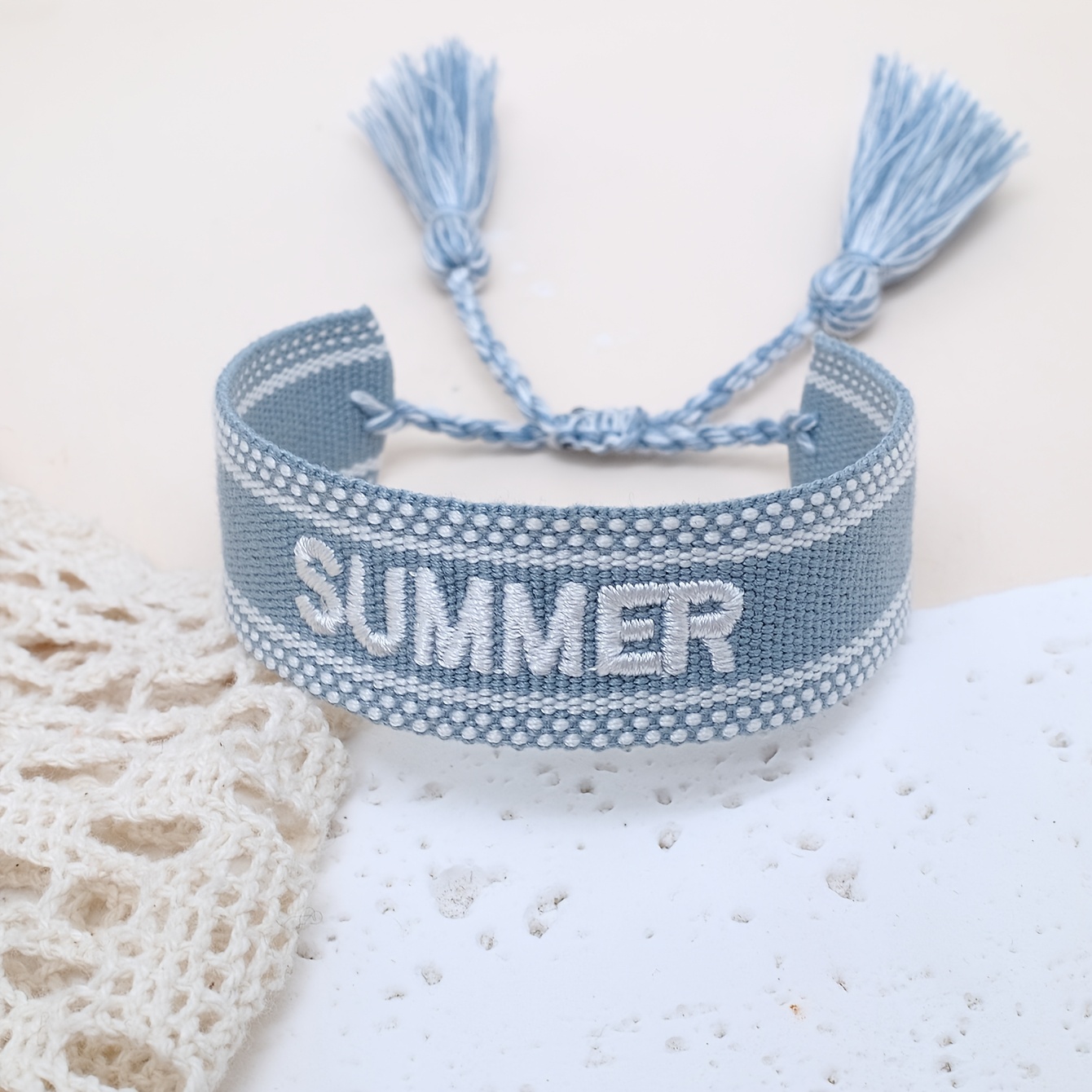 Image of A Hand-woven Bohemian Summer Travel Wristband For Seaside Vacations, Beach Parties, And Summer Concerts