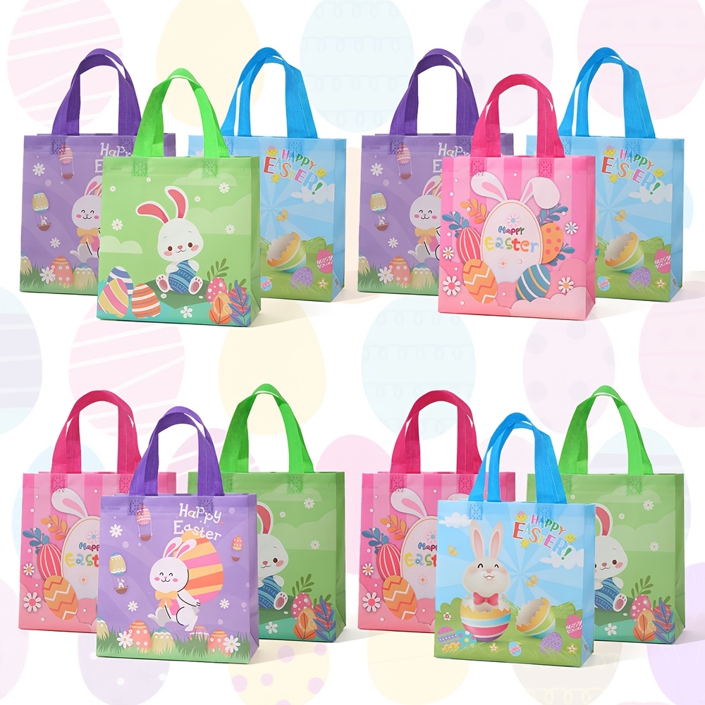 

Bulk Easter Gift Bags, Supplies For Easter Parties, Non-woven Bags With Handles, Bunny-themed Paper Bags For Birthday Party Favors And Gift Wrapping.