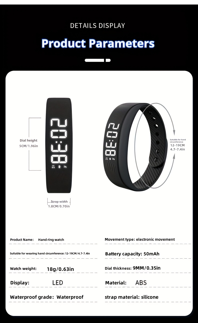 Unisex Fashion Sports Watch with Silent Vibration Alarm, Calorie Counter, Pedometer & Stopwatch - Soft Silicone Band, USB Rechargeable, High Quality Digital Display - Perfect Gift for Teachers, Holidays & Everyday Use, Fitness Tracking Watch, Sleek Watch Design, Digital Timepiece