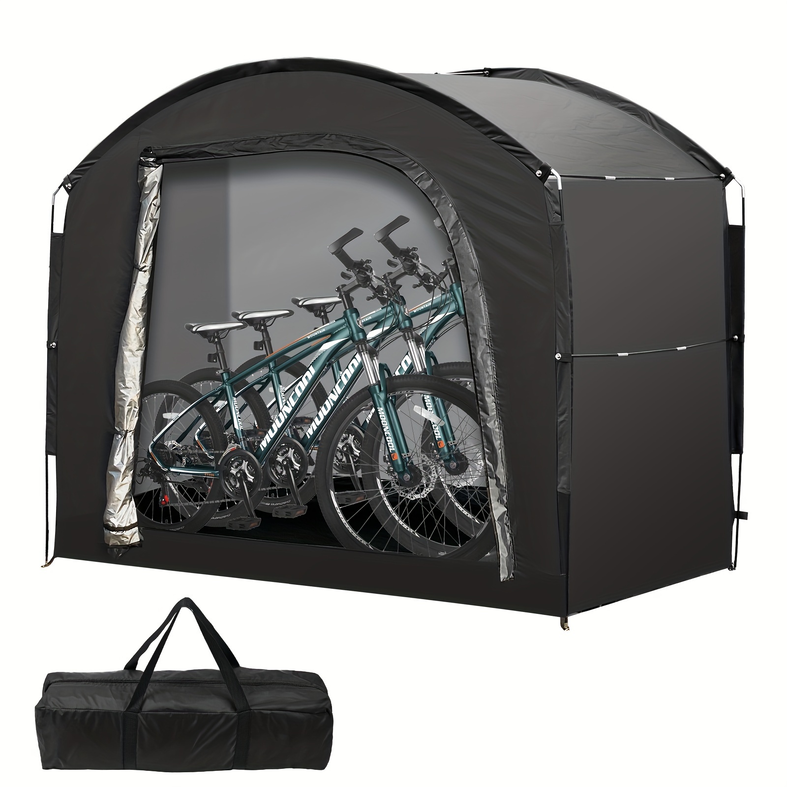 

Mophoto Bike Storage Tent, 80"x67"x48" Patio Storage Shed, Outdoor Storage Cover For Over 3 Bicycles Lawn Mower Garden Tools, Waterproof Bike Storage Tent Shelter