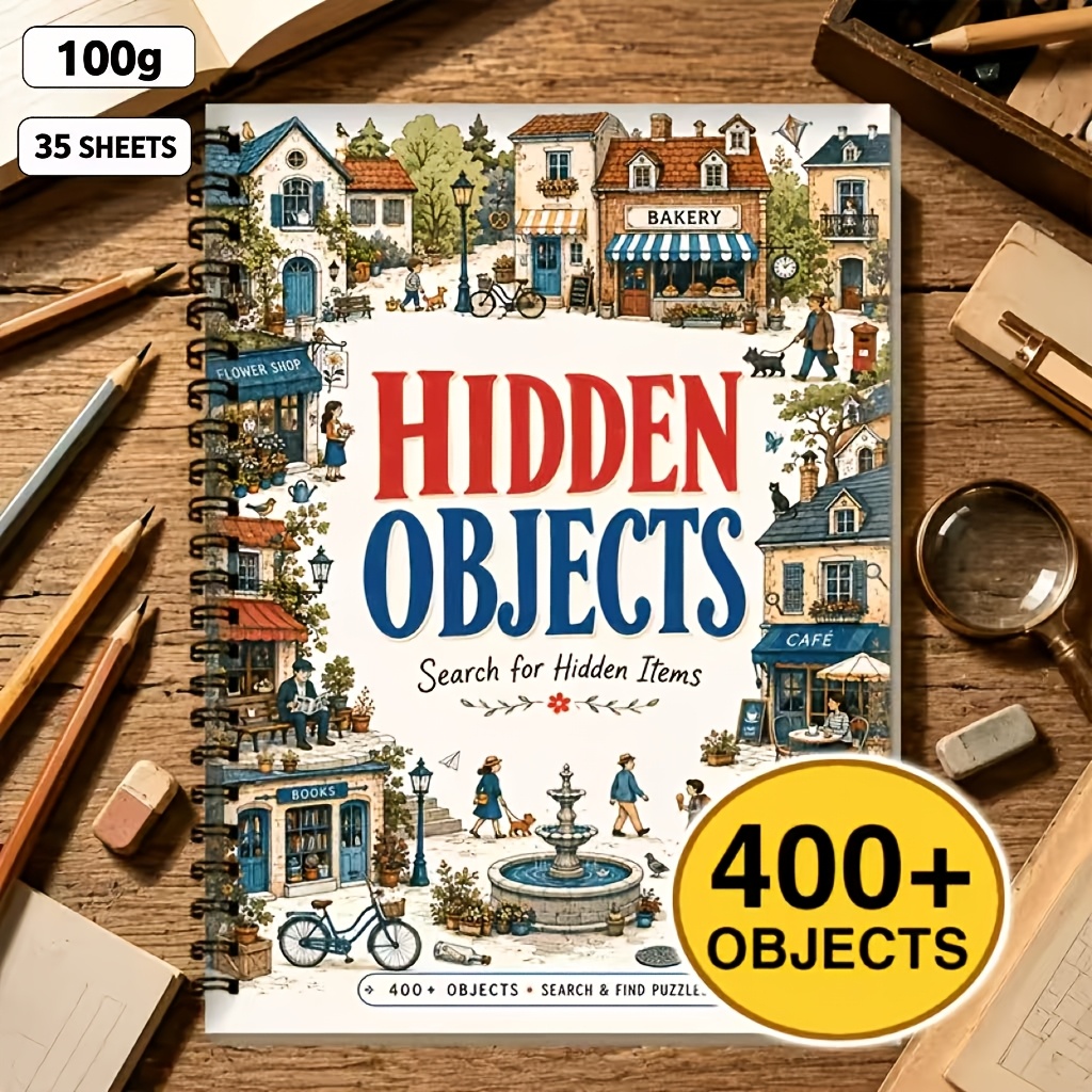 TEMU Libro di attivit� 3-in-1 " e Trova Colori" con oggetti nascosti, oltre 400 obiettivi nascosti e puzzle visivi, e , migliora l'osservazione, la