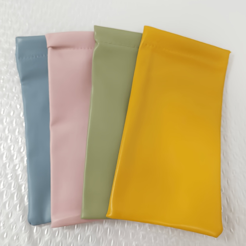 TEMU Custodia per occhiali morbida, 4 pezzi casuali, custodia portatile quotidiana con a pressione, borsa per riporre gli occhiali a facile da ,