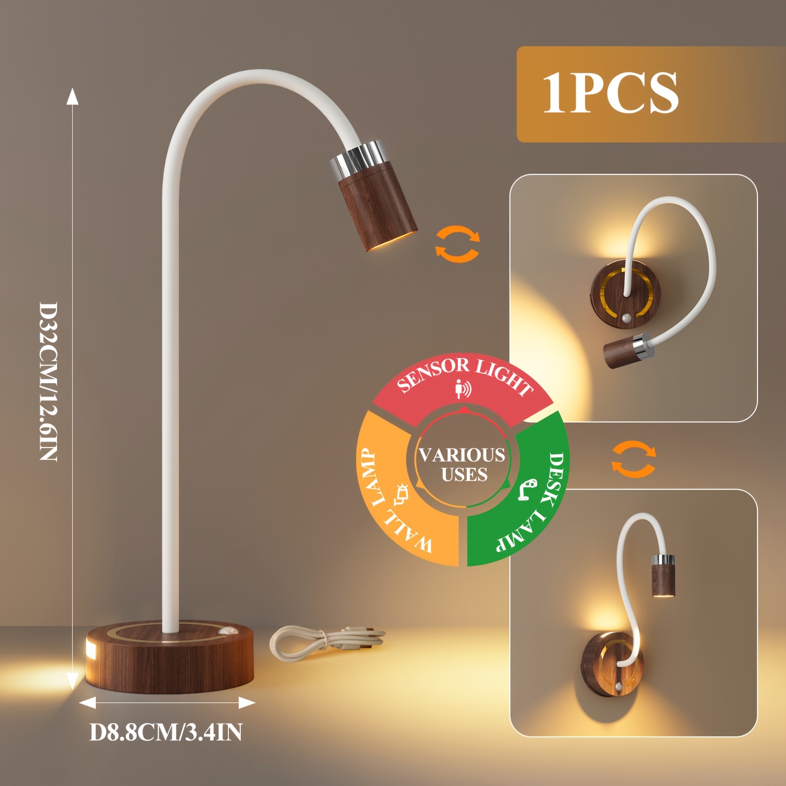 LED Smart Light with Adjustable Focus and Motion Sensor