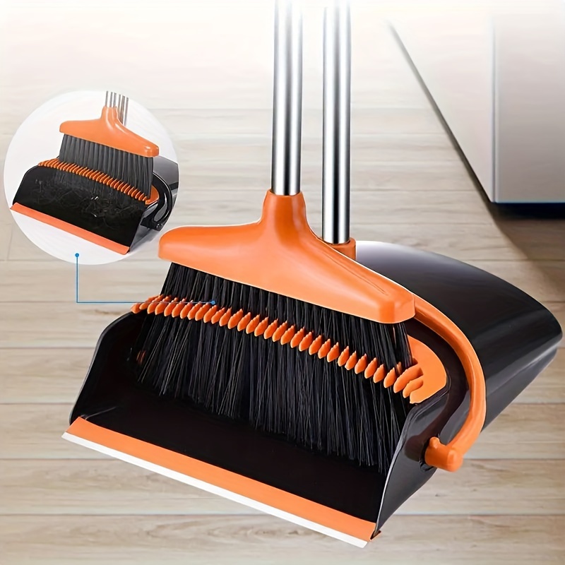 

Broom And Dustpan Set For Home, Office, Indoor&outdoor Sweeping, Stand Up Broom And Dustpan