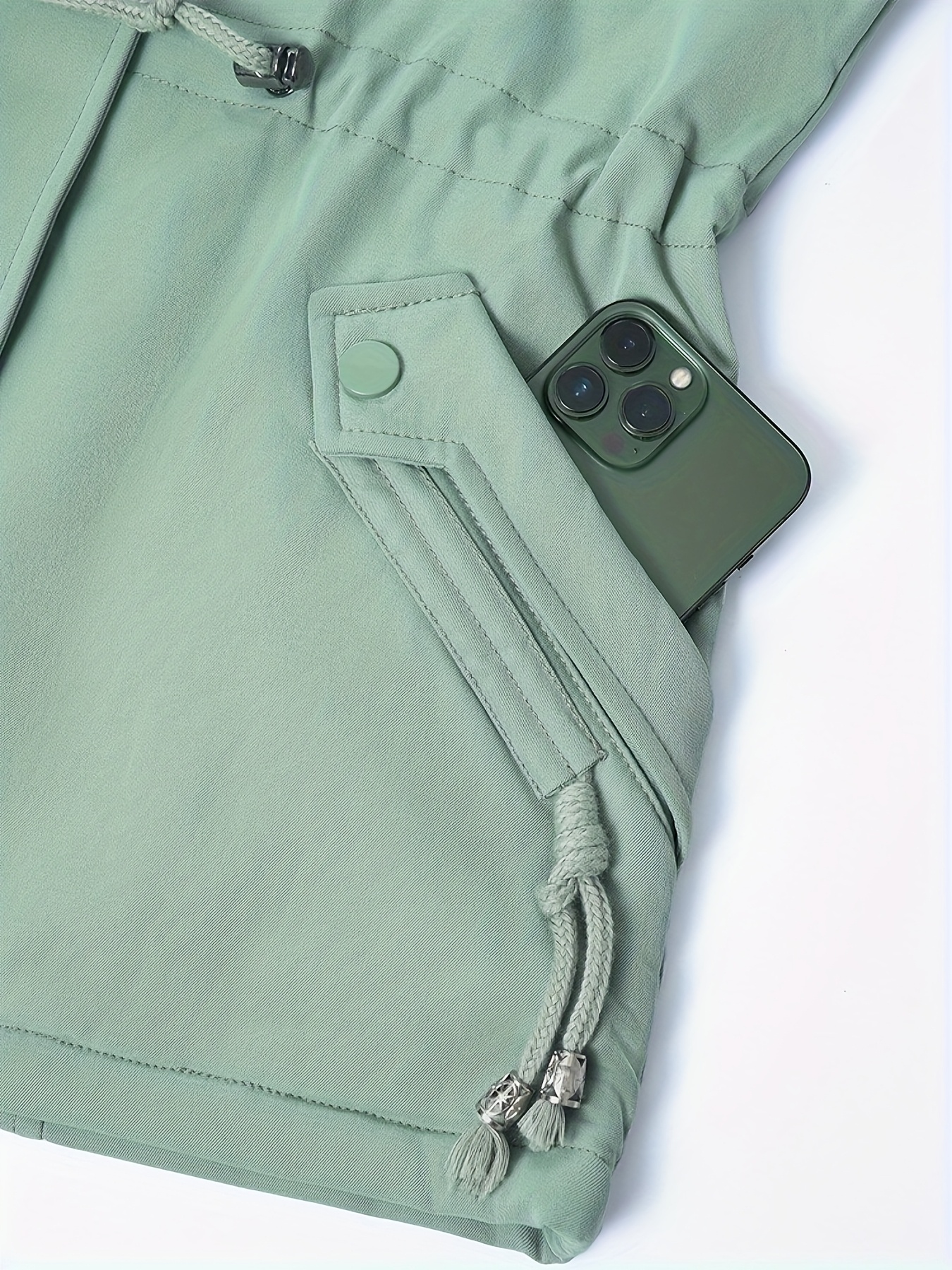 womens casual fitted vest with a removable hood details 7