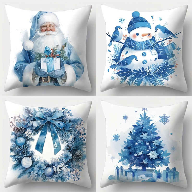 

The Christmas Theme Incorporates Christmas , As , Christmas Trees, Etc. Are Blue And White, And The Material Of Soft And Comfortable Fabrics With A Touch.