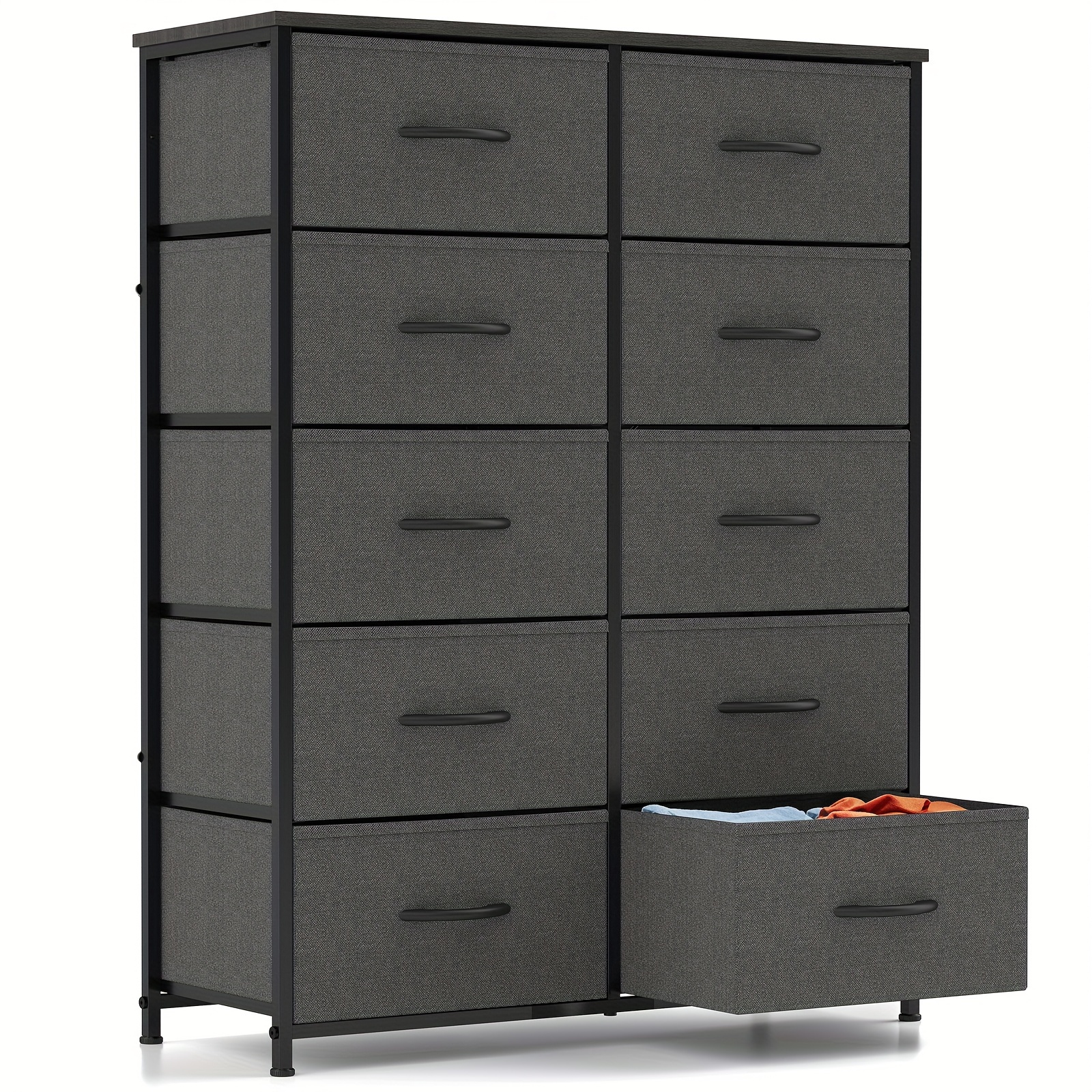 

Living Room Storage Drawer Cabinet With 10 Fabric Drawers, Dressing Table, Bedroom Storage Cabinet