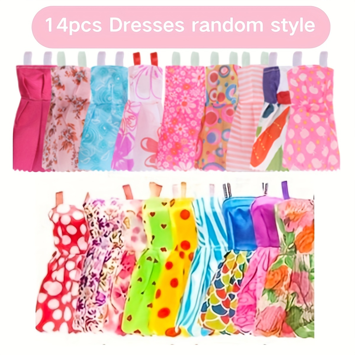 59 Pcs Doll Accessories - 12 Fashion Dresses 3 Party Gowns 4 Outfits 3  Swimsuits Bikini with 37 Accessories for 11.5 Inch Dolls