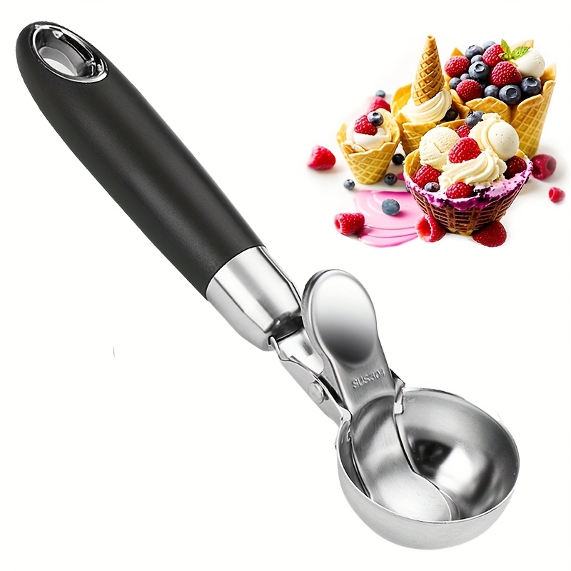 E-shop 304 Edelstahl Eisportionierer, Robuster Eisportionierer mit Auslöser, Keks Teigportionierer für Portionierung, Professioneller Eisportionierer