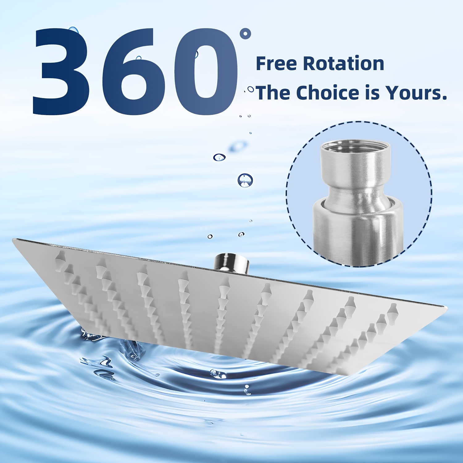 8.0-inch Stainless Steel Shower Head with 20-Stage Filtration