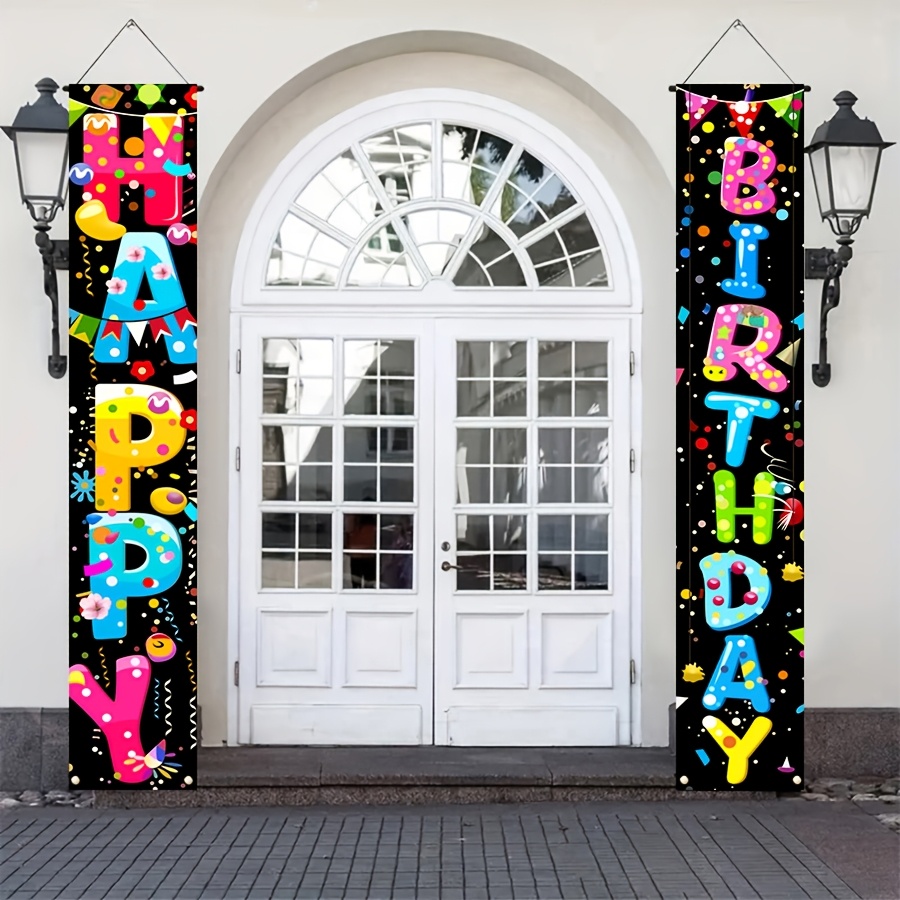 

2d Door Banner, 1pc Vibrant Door Banner - Party Decorations With Balloons & , Polyester, Indoor/outdoor Celebrations, , Birthday Party Decorations