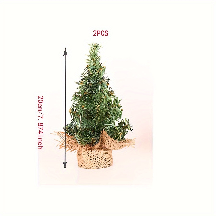 .87" / " Mini Christmas Trees With Burlap Bases For Holiday Displays In Shops And On Tables