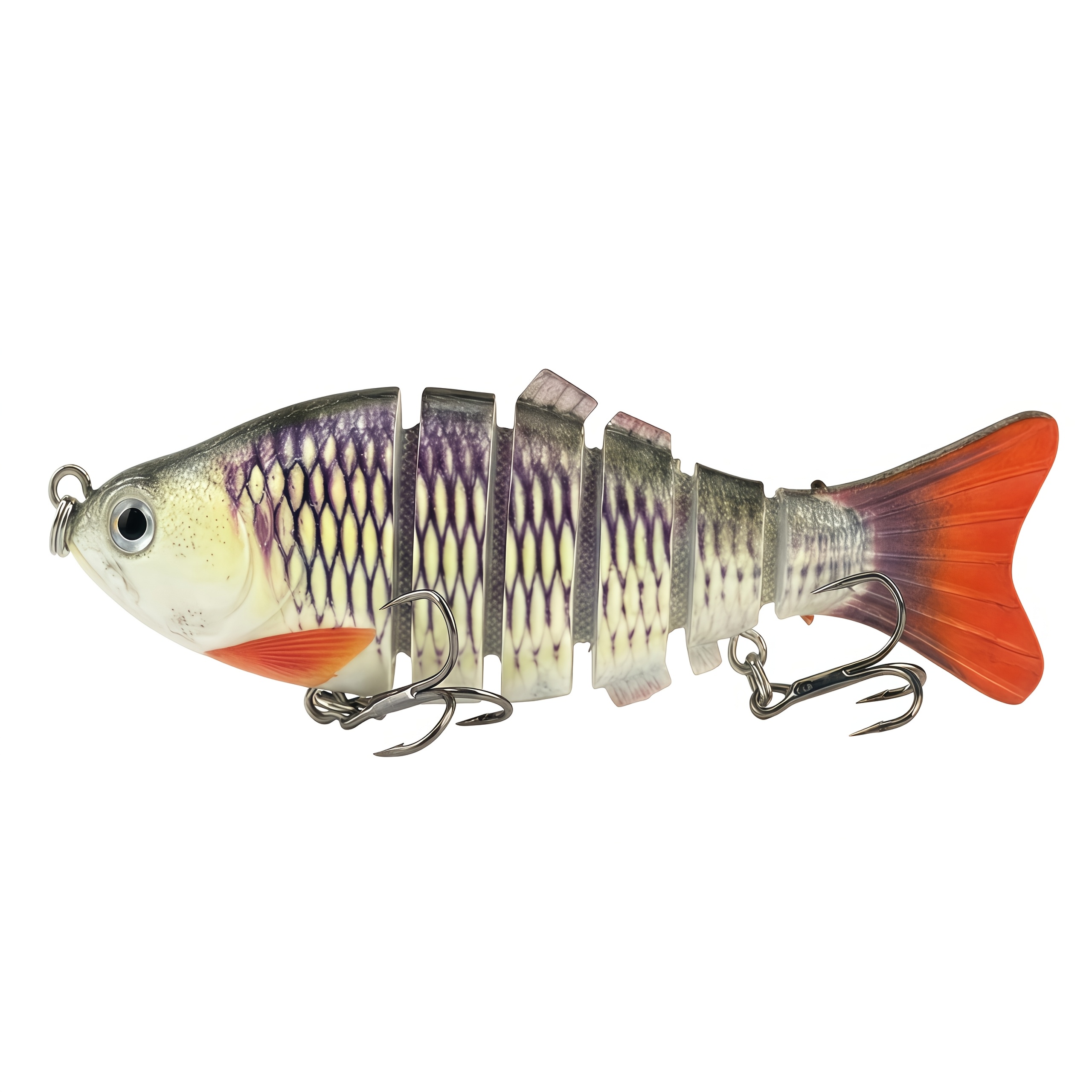 TEMU Leurre de pêche multi-articulés 1 pièce, leurre nageur coulé réaliste et dur pour achigan, truite, brochet, accessoires de pêche en eau douce et