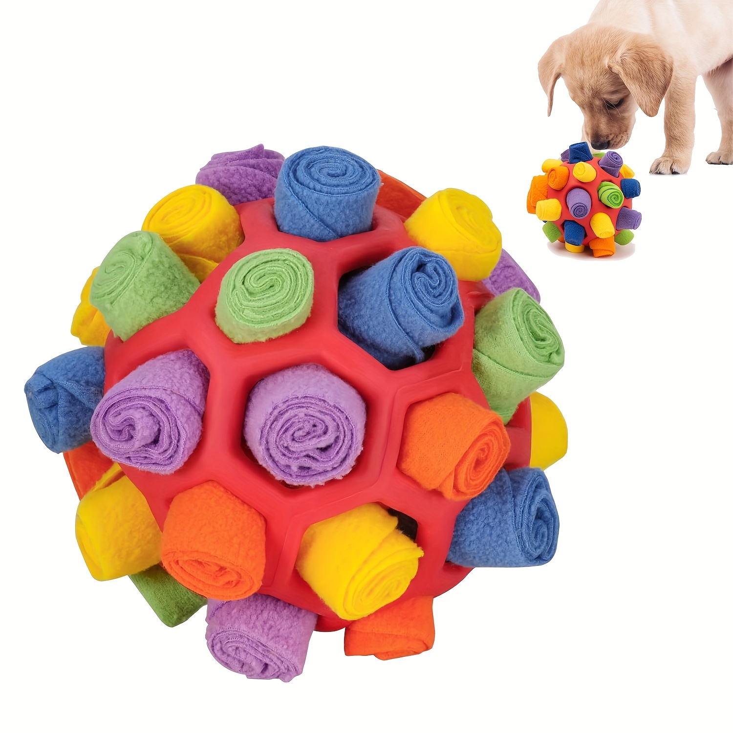 

Dog Toys Interactive Snuffle Ball For Dogs Cloth Strip With Hidden Food Puzzle Toys For Small Medium Large Pets Indoor Outdoor Enrichment