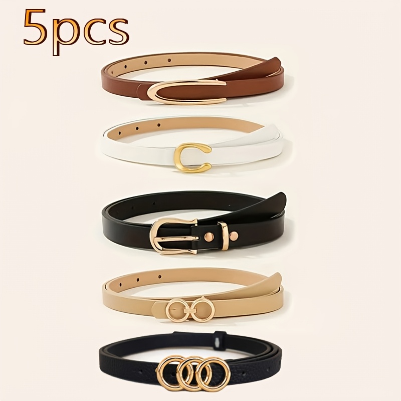 Temu – TEMU 5pcs Fashion Belts, 5- Belts, Matching Fashion Clothes, Suitable For Diverse Outfits