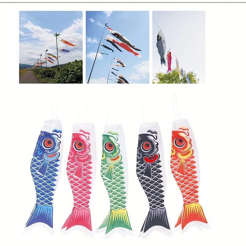 5 Different Colored New Japanese Carp Flags Japanese Fish - Temu