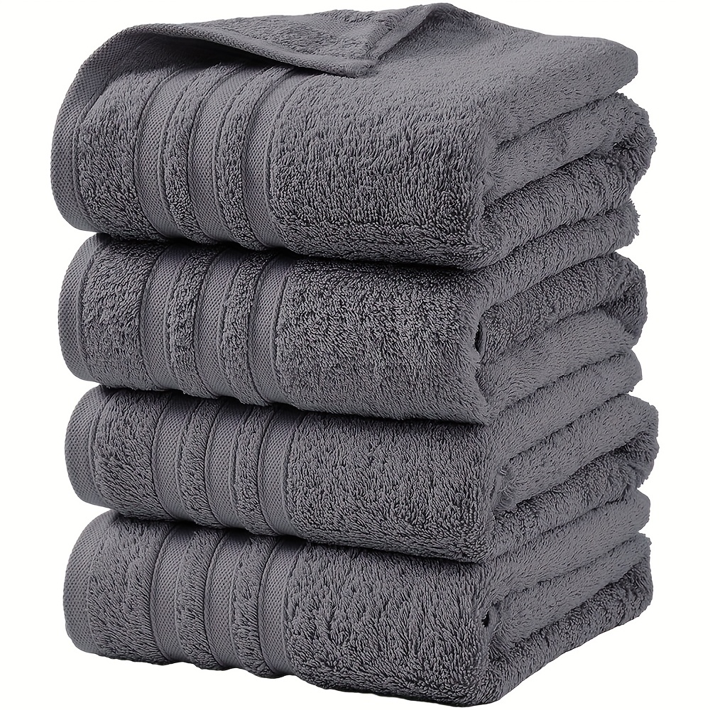 TEMU 4pcs Bath Towels Made Of Cotton, Luxurious, Soft, Skin-friendly, Absorbent, Fast Drying, Thickened Bath Towels, Versatile, , Super Absorbent |