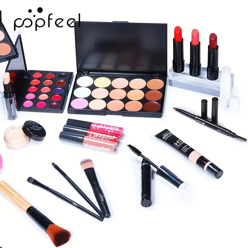 all in one travel makeup kit portable cosmetic set with black case for on the ups details 5