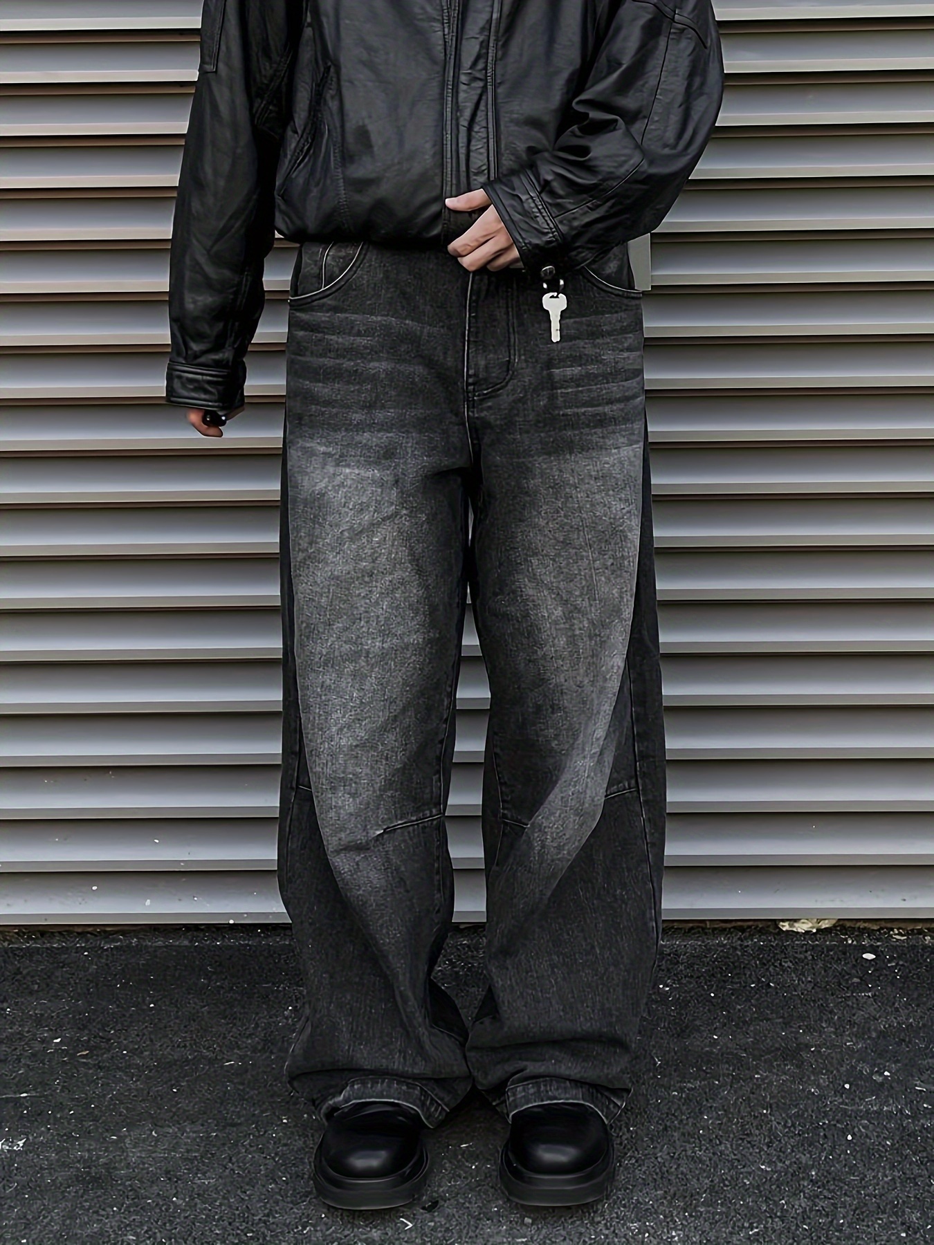 Men's Loose Fit Baggy Jeans Casual Street Style Comfy Denim - Temu Denmark