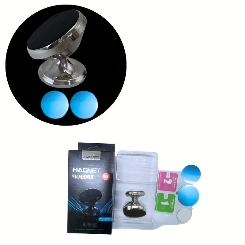 TEMU 360° Rotatable Magnetic Car Phone Mount: Strong Magnetic Grip, Height Adjustable, Ideal For Navigation, Suitable For Iphone,, Xiaomi Devices -