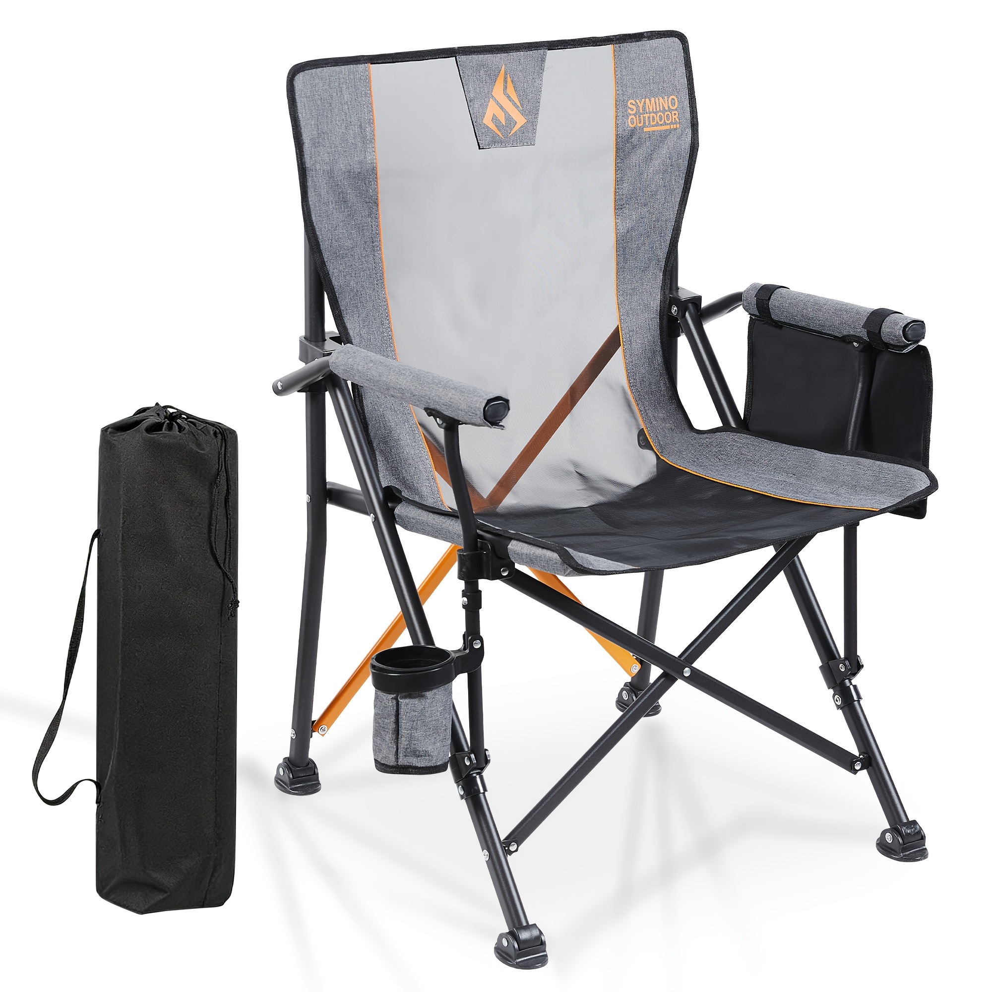 Image of Symino Heavy-duty Folding Camping Chair 150kg, With Armrests Ultra-lightweight And Portable, Folds Up Instantly Outdoor Fishing And Beach Chair