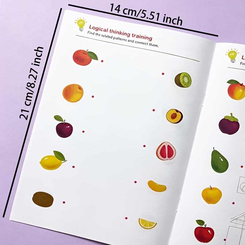 TEMU Visual Matching Activity Book, Connect The Dots, 32 Pages Of High-definition , A5 Size, Matching Workbook, Digital Matching, Shadow Matching,