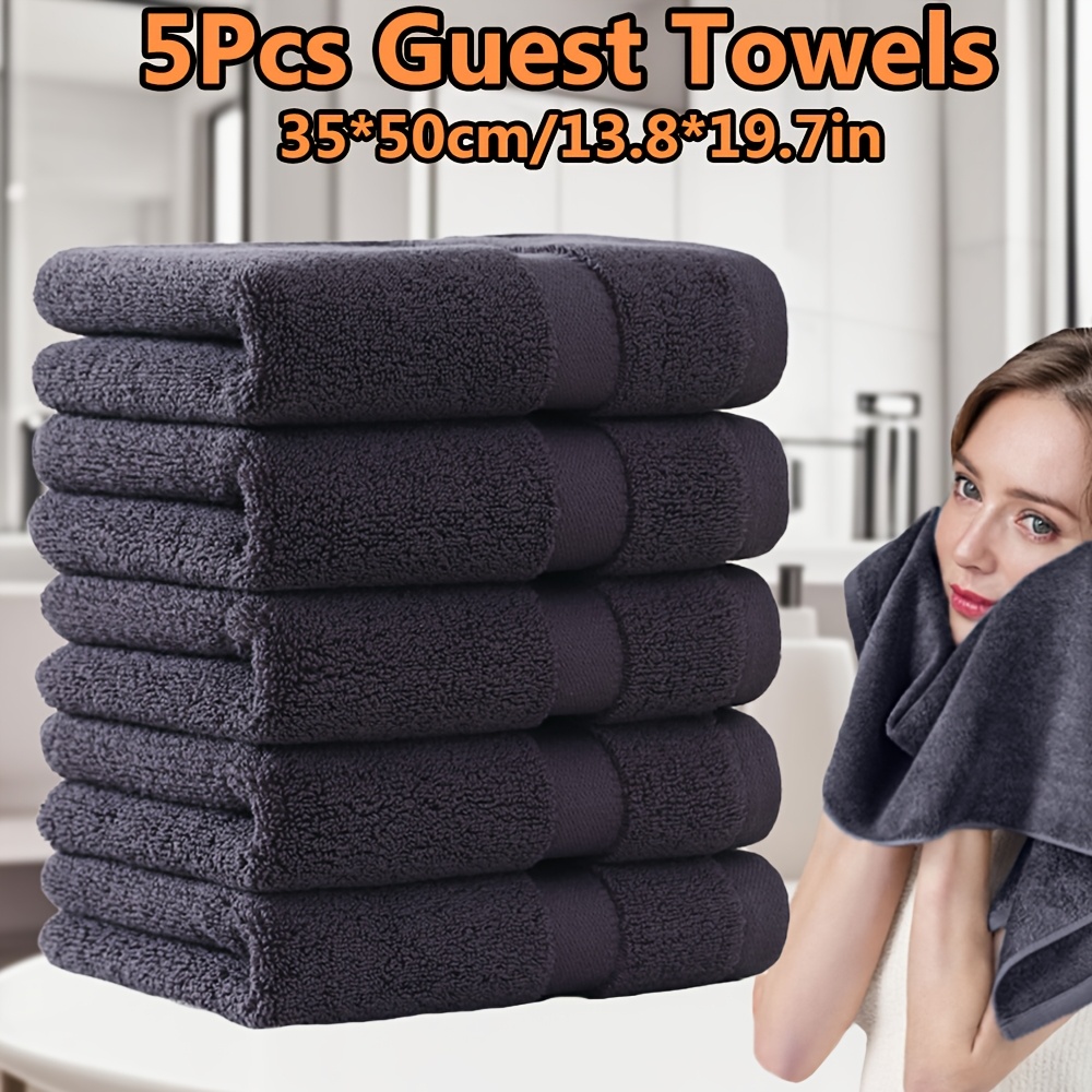 5pcs cotton guest towels 34 50cm 13 4 20in solid color guest towels hanging     absorption fitness wipe sweat multiple   availability for bathroom shower gym and spa