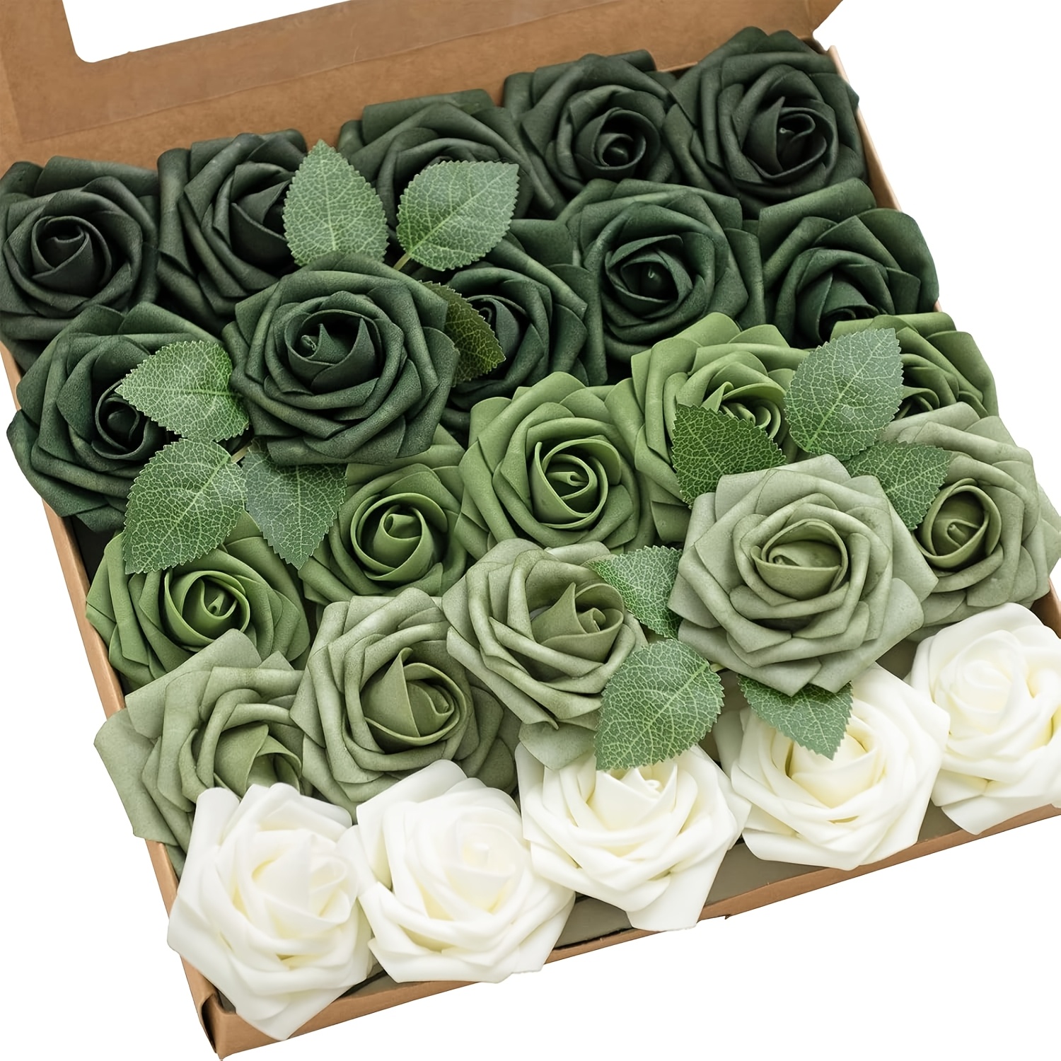 item picture 7 12 17 22 27pcs artificial flowers lifelike foam roses with stems suitable for wedding bouquets bridal shower centerpieces floral arrangements party table decor home decor opp bag packaging