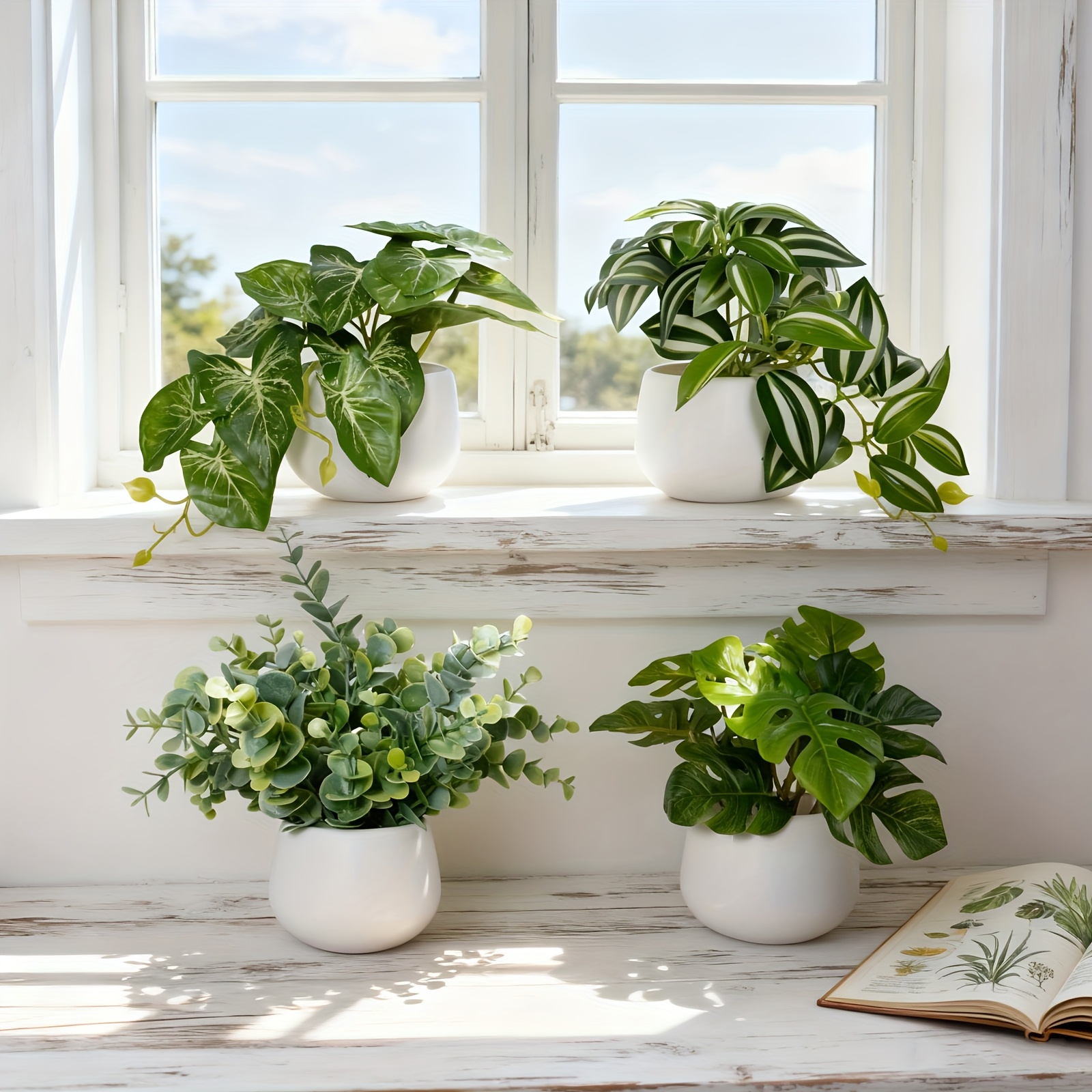 4pcs/set Simulated Green Potted Plants