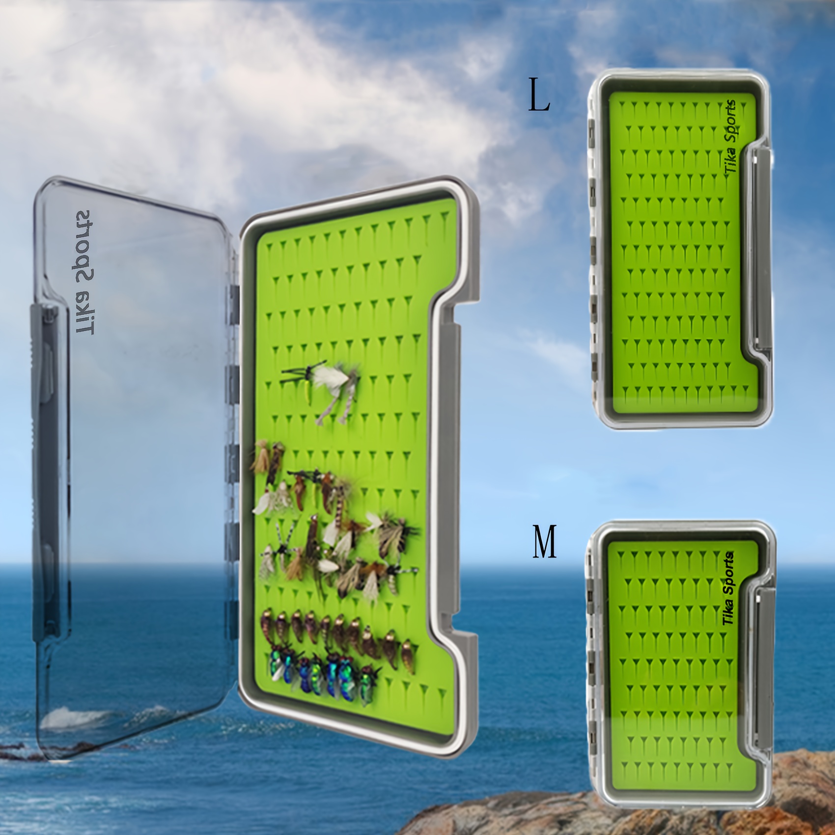 1pc   waterproof fly fishing tackle box silicone grip   portable holds 77 110 flies green with secure compartments for lures baits outdoor   compact fishing case silicone storage solution
