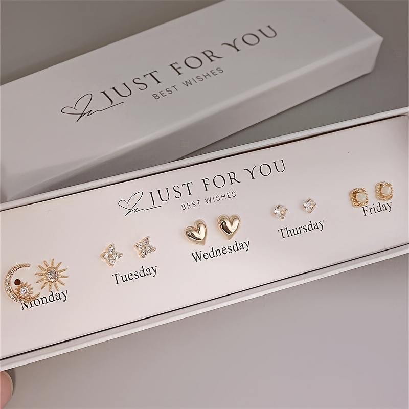 Synthetic Zirconia Set with Star and Moon Goddess Theme
