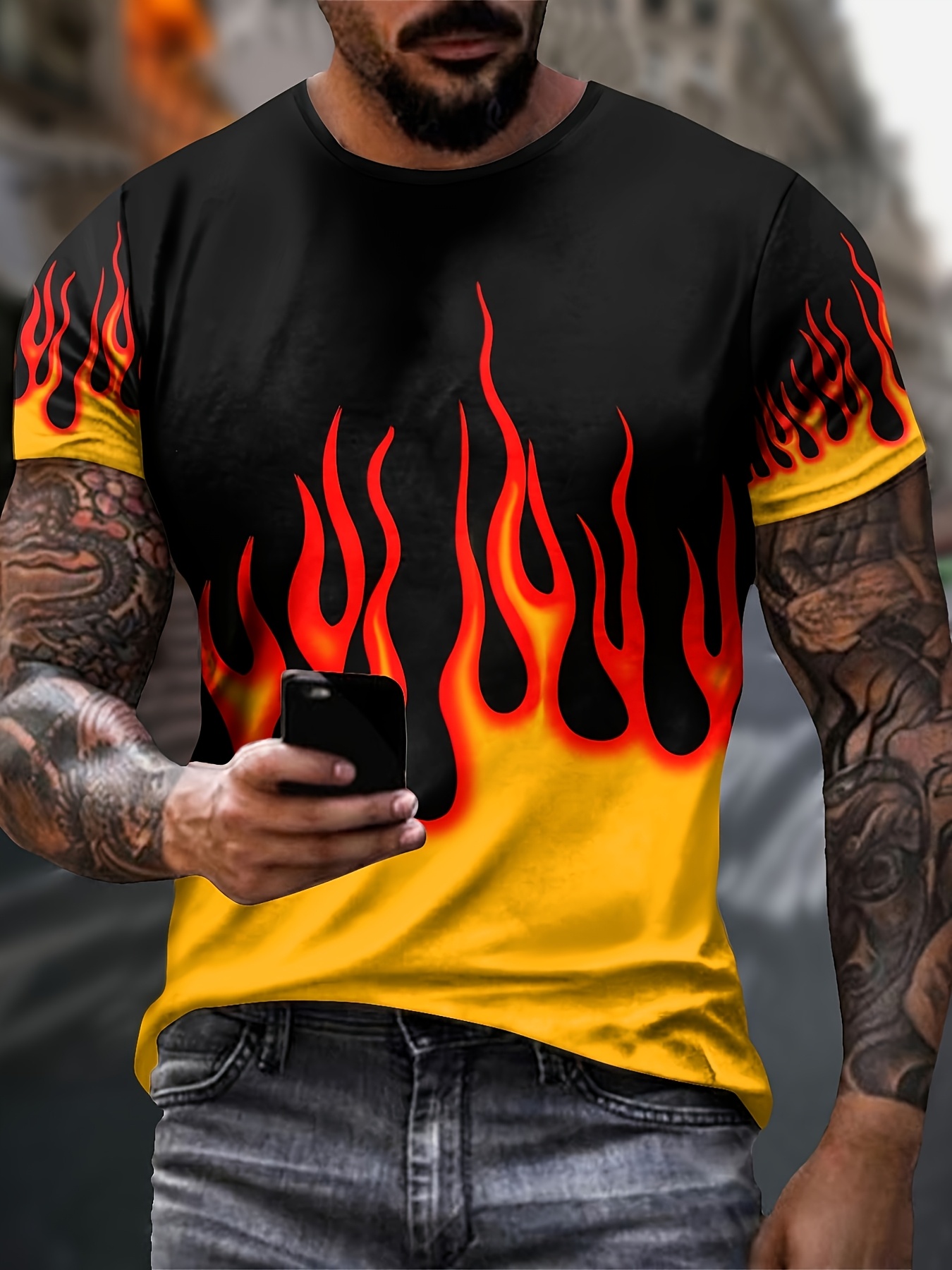 80s 編ま ymlo fire pattern shirts made in usa