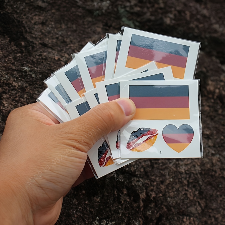 10 Sheets 3 Sheets 1 Sheet German Flag Temporary Tattoos Marathon Race Patriotic Tattoo Stickers Face Stickers