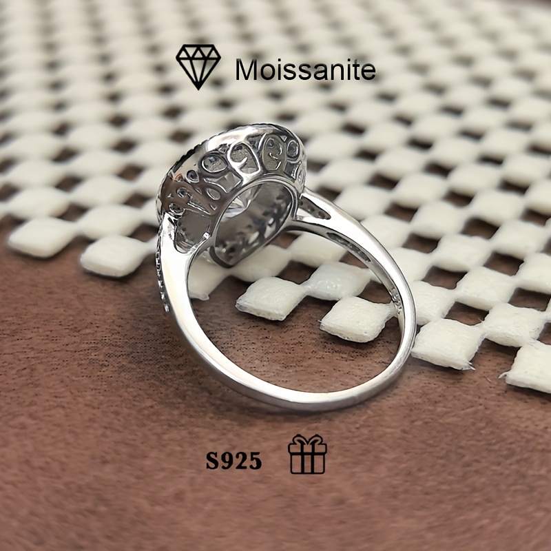 S925 Silver 2ct Pear Moissanite Ring, Wedding Ring, Low Allergy