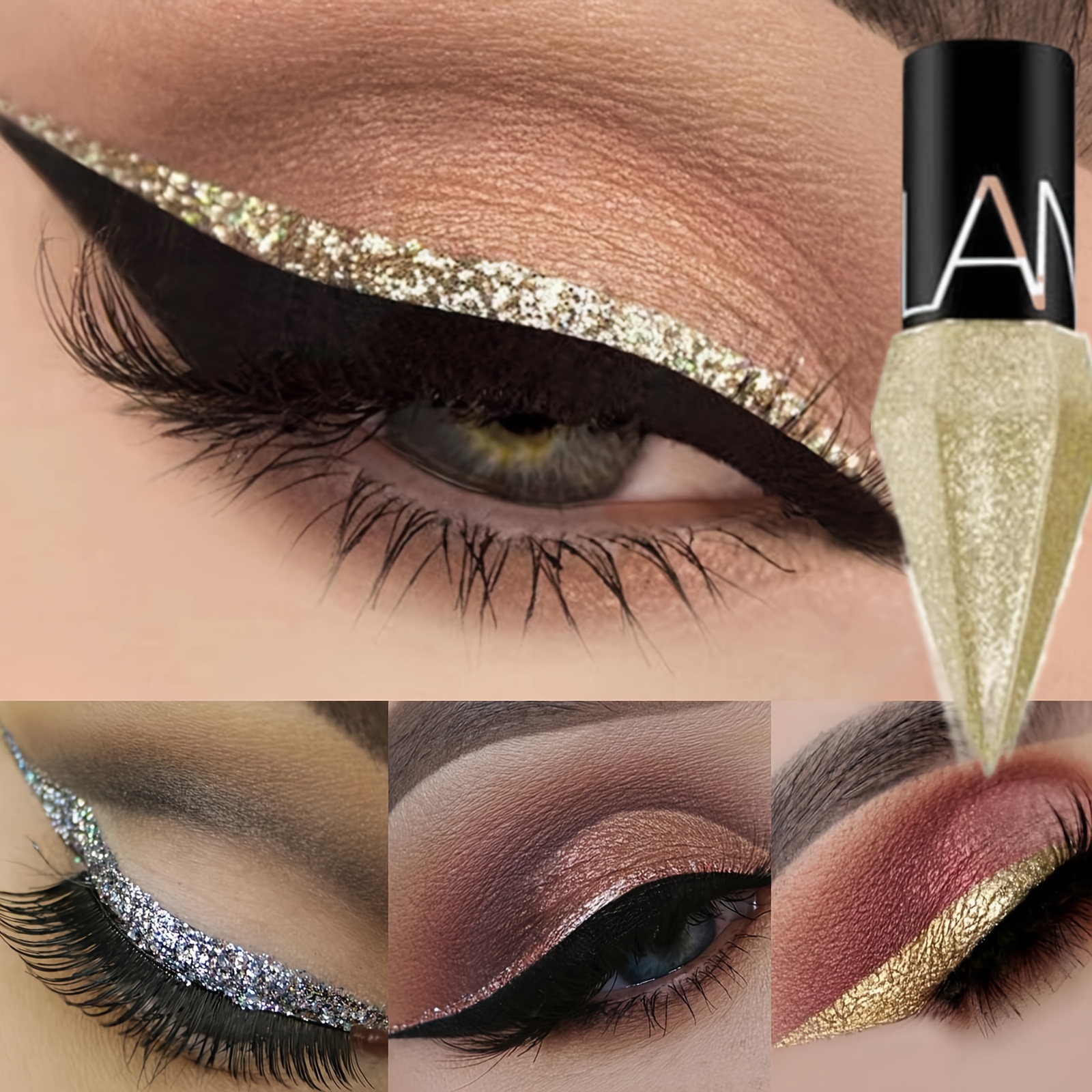 Eyeliner Feutre Métallique Pailleté DDONNA Waterproof 24h - Teinte 02 Argenté - Neuf