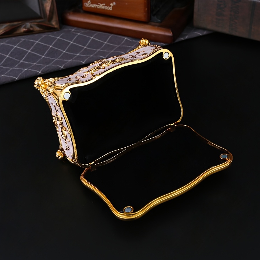 Elegant European Style Enamel Jewellery Box, Rose Organizer