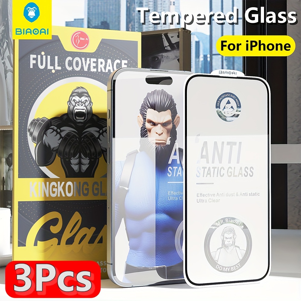 

3pcs Hd Tempered Glass Film Suitable For Iphone 11 12 13 14 15 Pro Max 15 14plus Xs/xr/x/xs Max Anti-scratch Mobile Phone Screen Protector