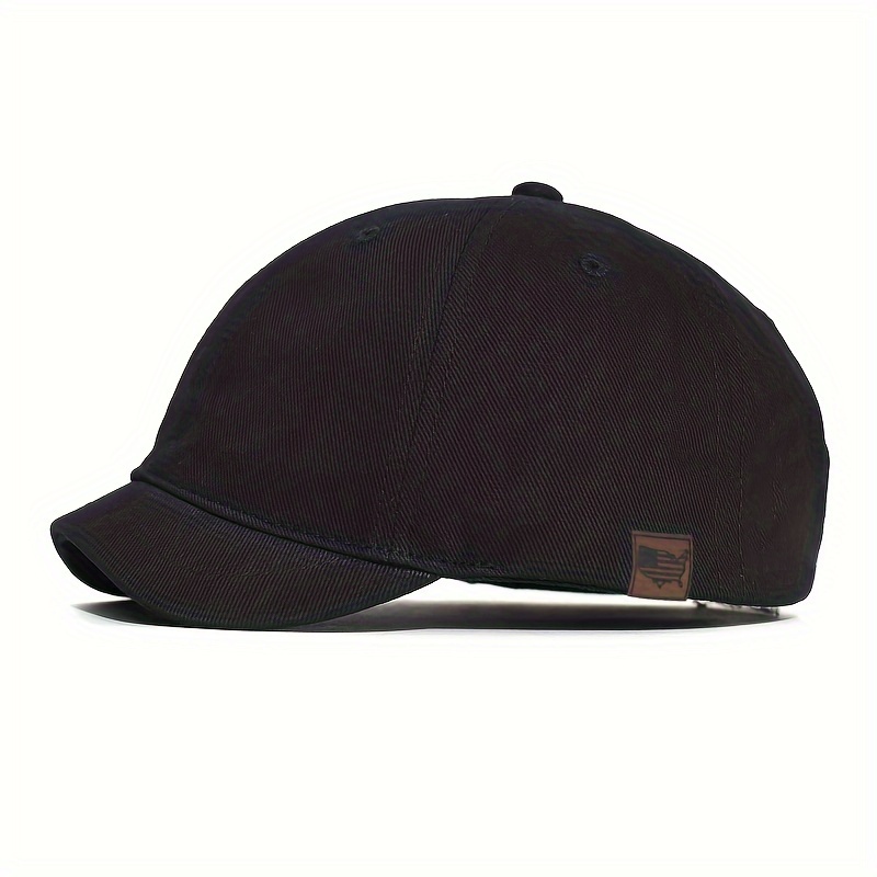 TEMU Cool Hippie Retro Short Brim Baseball , Solid Color Fresh Trucker Hat, Snapback Hat For Casual Leisure Outdoor Sports