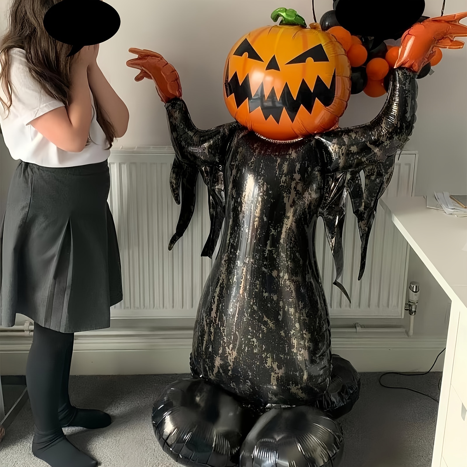 

Large Standing Scary Pumpkin Foil Balloon - Halloween Party Decor, Suitable For Indoor And Outdoor Use